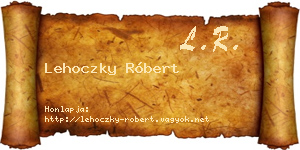 Lehoczky Róbert névjegykártya