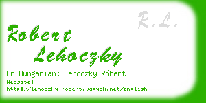 robert lehoczky business card